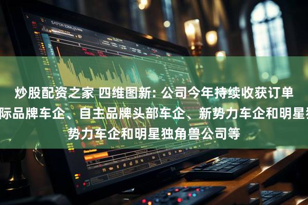 炒股配资之家 四维图新: 公司今年持续收获订单, 覆盖合资国际品牌车企、自主品牌头部车企、新势力车企和明星独角兽公司等
